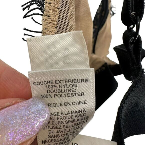 Express One Eleven Bralette Black Lace Strappy Caged Back Wireless Size S Sexy - Picture 7 of 7